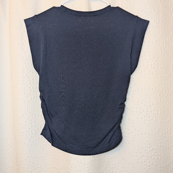 Madewell Side-Cinch Muscle Tee Women's XS Dark Nightfall Navy Blue‎ Ruching NWT - Picture 9 of 9